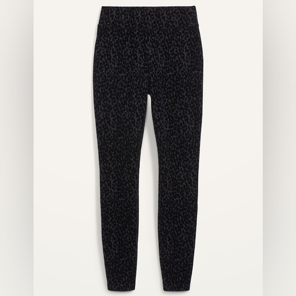 Old Navy Leopard Print High Waisted Stevie Pants Small Black - Picture 2 of 6